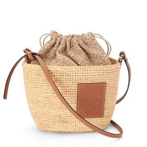 Loewe Pochette Bag in Raffia and Calfskin
